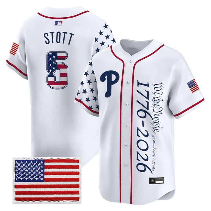 Men's Philadelphia Phillies America 250 Edition Vapor Premier Limited Jersey V2 WHITE #5 BRYSON STOTT