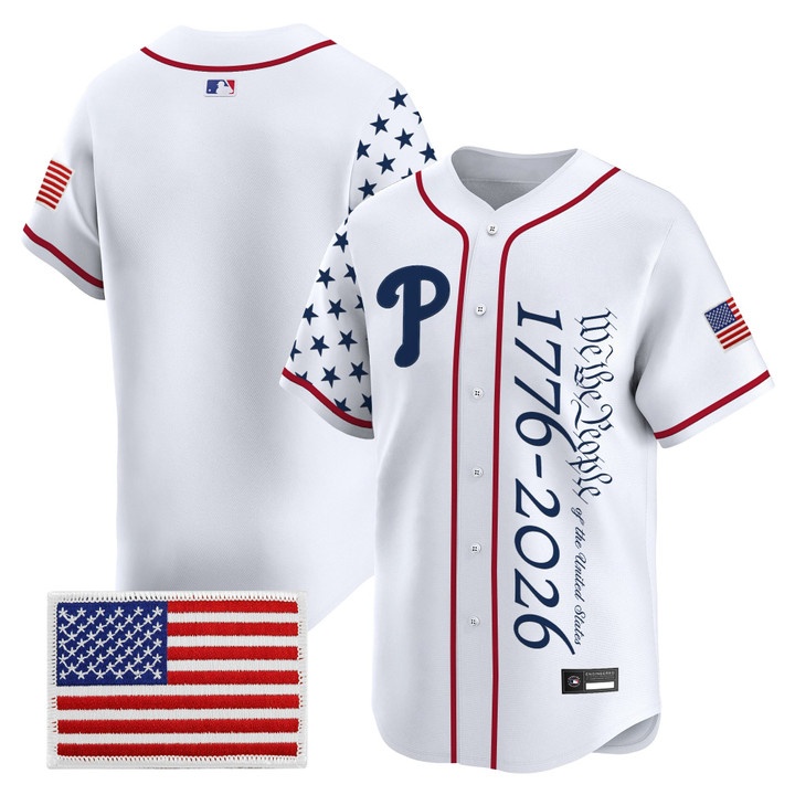 Men's Philadelphia Phillies America 250 Edition Vapor Premier Limited Jersey V2 WHITE BLANK