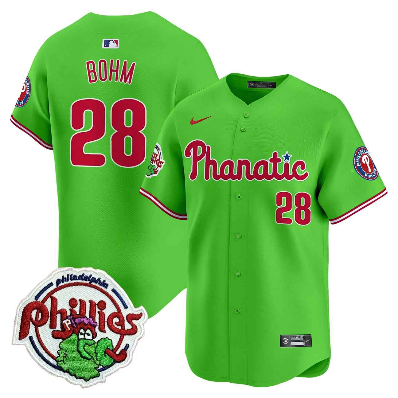 Men's Phillies Phanatic Patch Vapor Premier Limited Jersey #28 ALEC BOHM