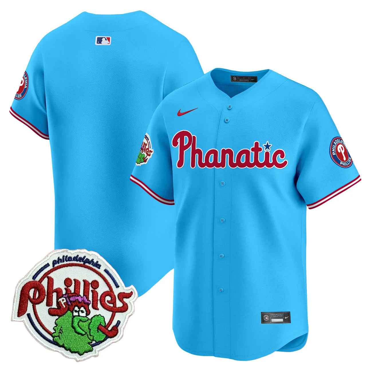 Men's Phillies Phanatic Patch Vapor Premier Limited Jersey BLUE BLANK
