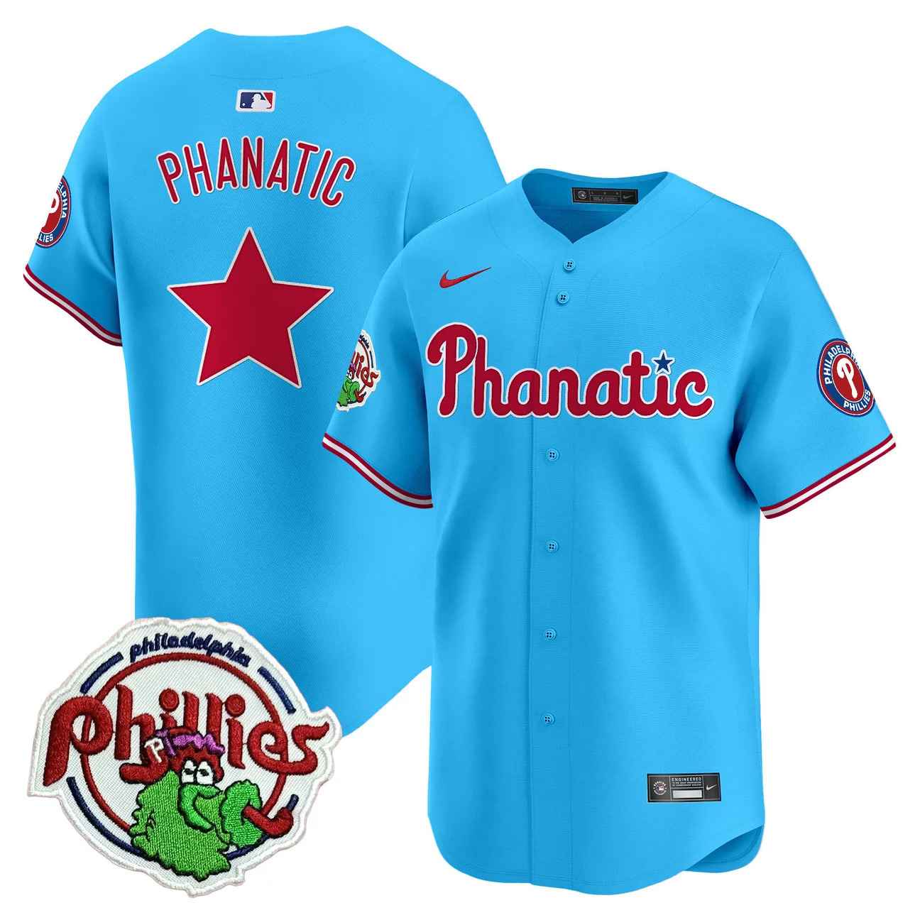 Men's Phillies Phanatic Patch Vapor Premier Limited Jersey BLUE PHANATIC