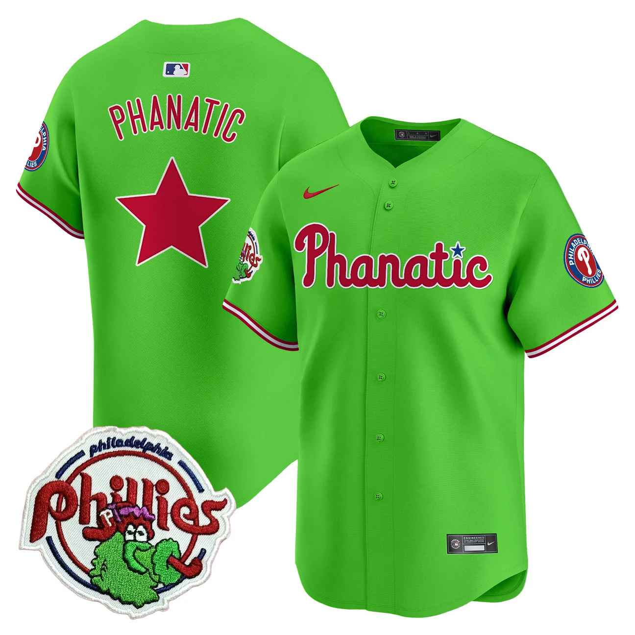 Men's Phillies Phanatic Patch Vapor Premier Limited Jersey PHANATIC