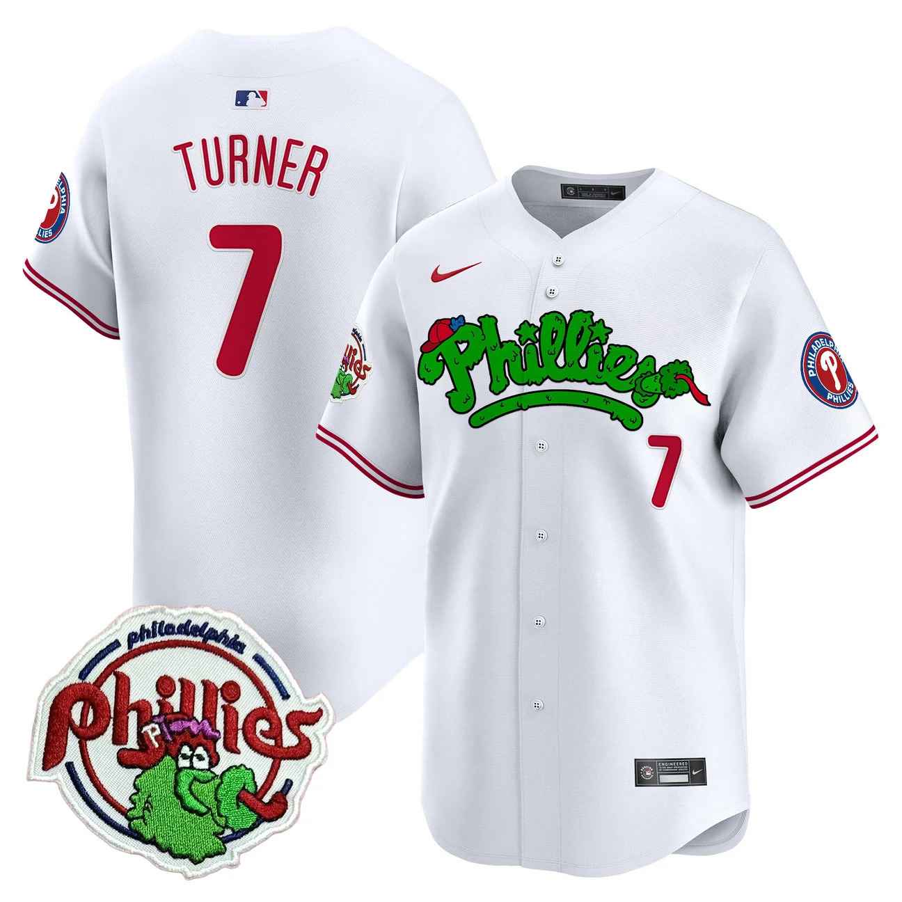 Men's Phillies Phanatic Patch Vapor Premier Limited Jersey V2 #7 TREA TURNER