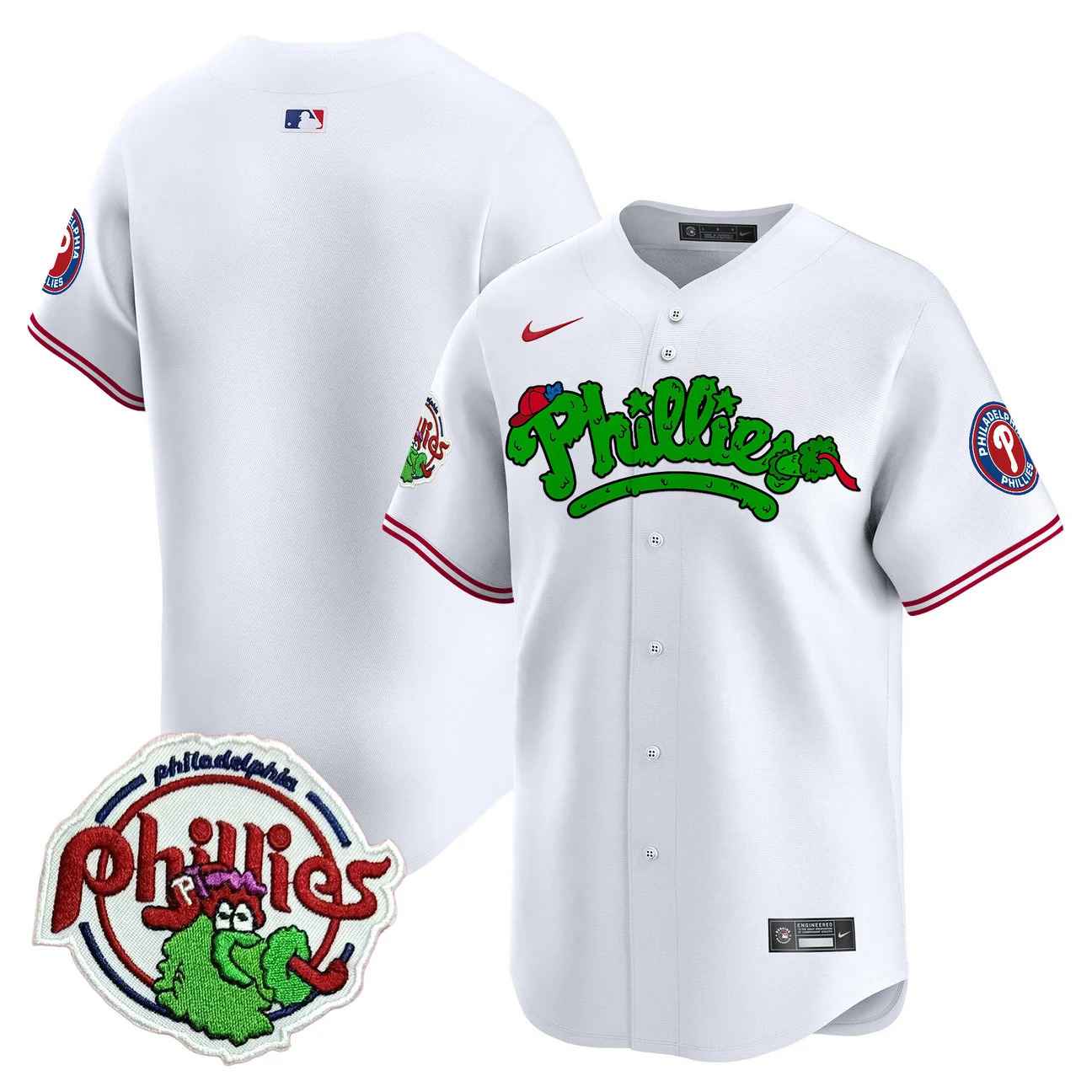 Men's Phillies Phanatic Patch Vapor Premier Limited Jersey V2 BLANK