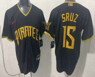 Men's Pittsburgh Pirates #15 Oneil Cruz Black 2026 City Connect Stadium Jersey