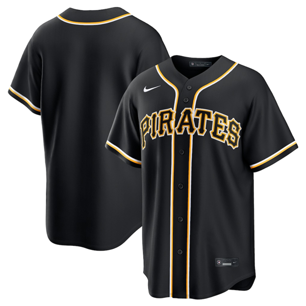 Men's Pittsburgh Pirates Blank Black Out Stitched Baseball Jersey