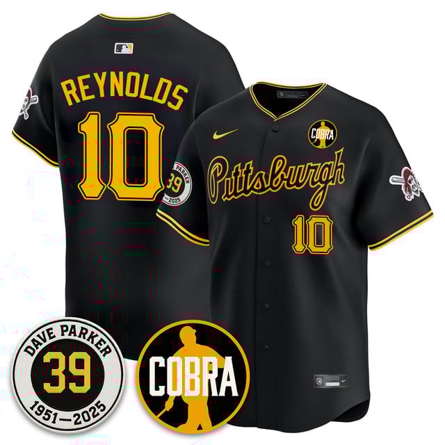 Men's Pittsburgh Pirates Memories Dave Parker Jersey- “COBRA” Patch #10 BRYAN REYNOLDS