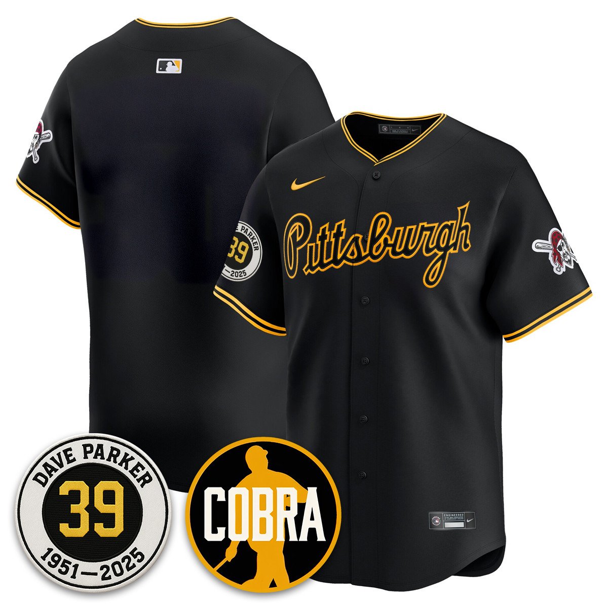Men's Pittsburgh Pirates Memories Dave Parker Jersey- “COBRA” Patch BLANK