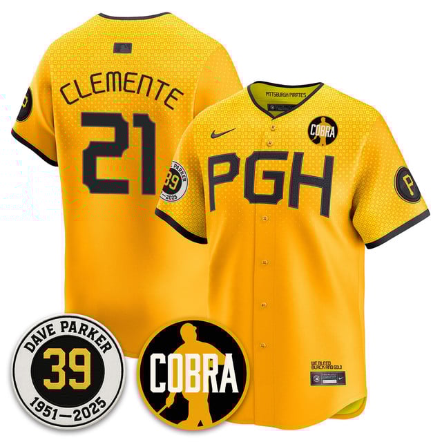 Men's Pittsburgh Pirates Memories Dave Parker Jersey- “COBRA” Patch CITY CONNECT #21 ROBERTO CLEMENTE