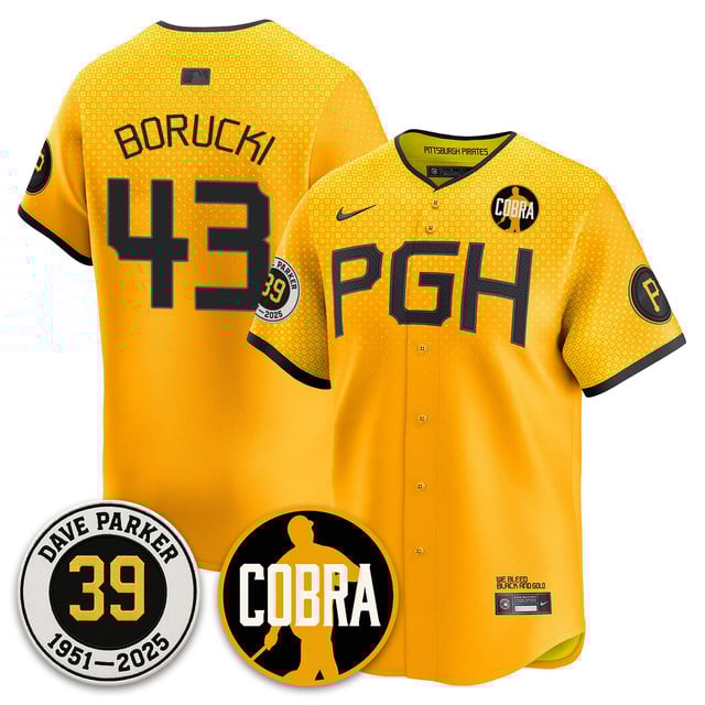 Men's Pittsburgh Pirates Memories Dave Parker Jersey- “COBRA” Patch CITY CONNECT #43 RYAN BORUCKI