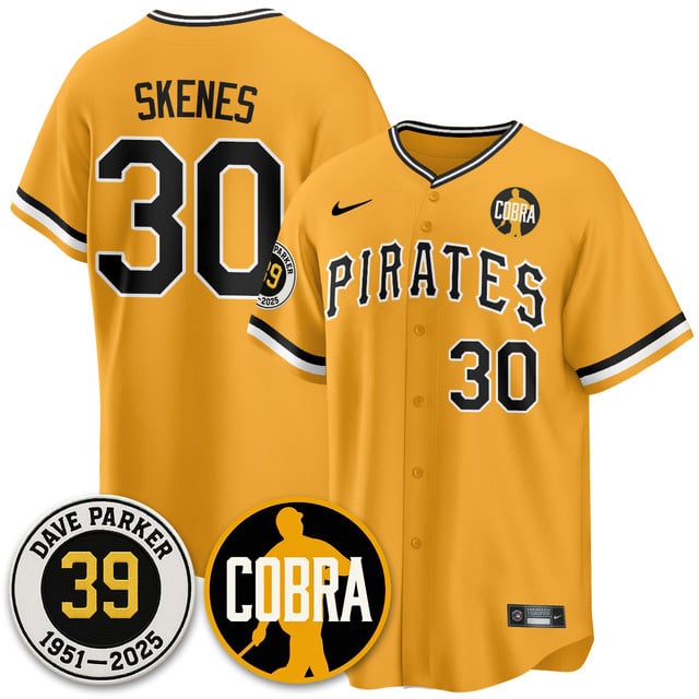 Men's Pittsburgh Pirates Memories Dave Parker Jersey- “COBRA” Patch THROWBACK #30 PAUL SKENES