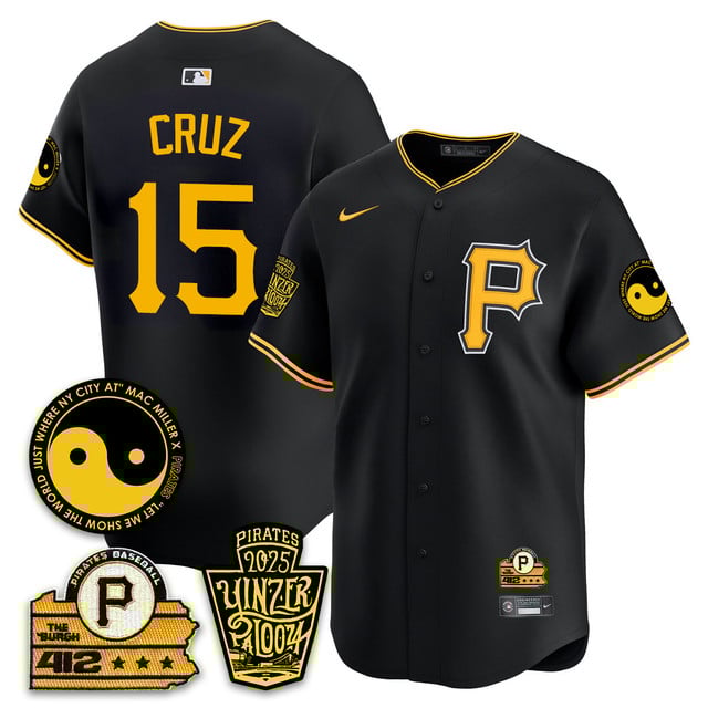 Men's Pittsburgh Pirates Yinzerpalooza 2025 Limited Jersey - All Stitched Black #15 Oneil Cruz