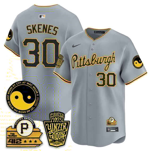Men's Pittsburgh Pirates Yinzerpalooza 2025 Limited Jersey - All Stitched Gray #30 Paul Skenes