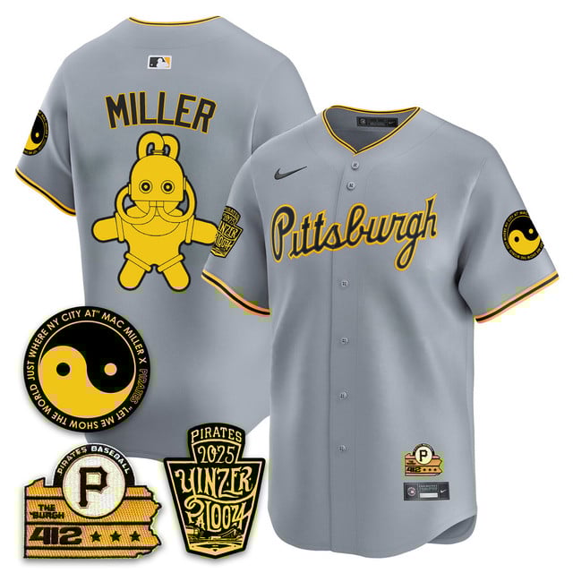 Men's Pittsburgh Pirates Yinzerpalooza 2025 Limited Jersey - All Stitched Gray Mac Miller