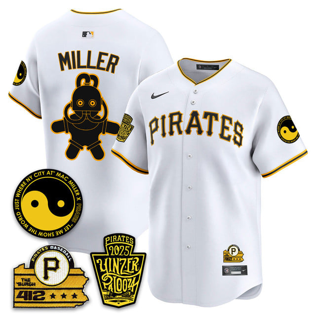 Men's Pittsburgh Pirates Yinzerpalooza 2025 Limited Jersey - All Stitched White Gold Mac Miller
