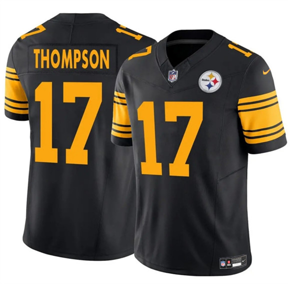 Men's Pittsburgh Steelers #17 Skylar Thompson Black 2025 F.U.S.E. Color Rush Vapor Limited Football Stitched Jersey