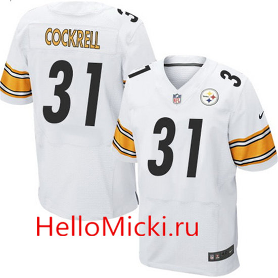 Men's Pittsburgh Steelers #31 Ross Cockrell White Road Stitched NFL Nike Elite Jersey