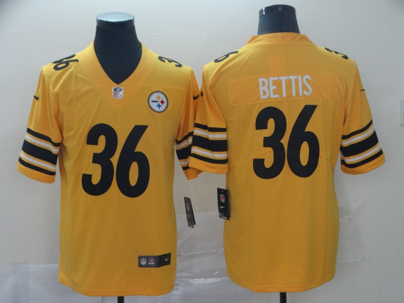 Men's Pittsburgh Steelers #36 Jerome Bettis Nike Gold Inverted Legend Jersey