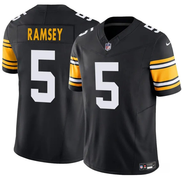Men's Pittsburgh Steelers #5 Jalen Ramsey Black 2025 F.U.S.E. Alternate Vapor Limited Football Stitched Jersey
