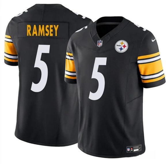 Men's Pittsburgh Steelers #5 Jalen Ramsey Black 2025 F.U.S.E. Vapor Untouchable Limited Football Stitched Jersey