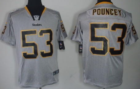 Men's Pittsburgh Steelers #53 Maurkice Pouncey Lights Out Gray Nik Elite Jersey