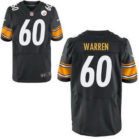 Men's Pittsburgh Steelers #60 Greg Warren Black Team Color Stitched NFL Nike Elite Jersey
