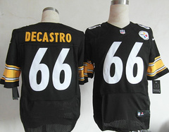 Men's Pittsburgh Steelers #66 David DeCastro Black Nik Elite Jersey