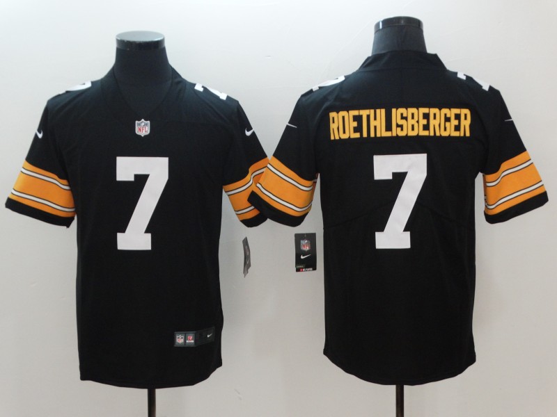 Men's Pittsburgh Steelers #7 Ben Roethlisberger Nike Black Big Number Limited Jersey