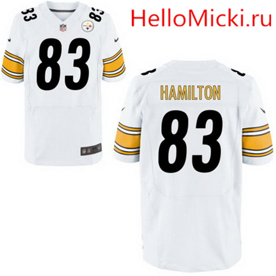 Men's Pittsburgh Steelers #83 Cobi Hamilton White Road Stitched NFL Nike Elite Jersey