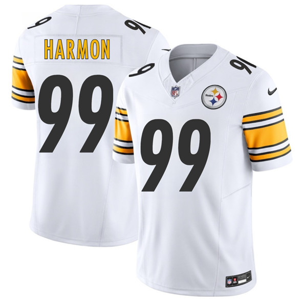 Men's Pittsburgh Steelers #99 Derrick Harmon White 2025 Draft F.U.S.E. Vapor Limited Football Stitched Jersey