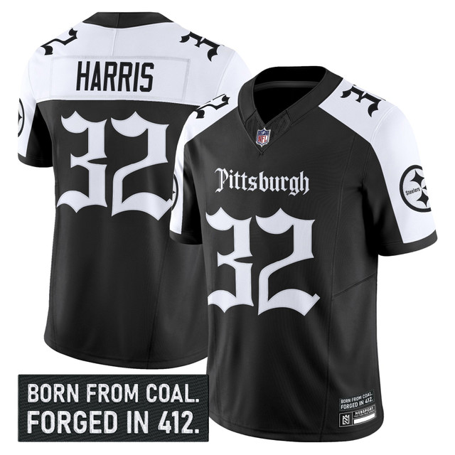 Men's Pittsburgh Steelers 'Gothic Steel City Edition' Vapor Limited Jersey - All Stitched Alternate Franco Harris