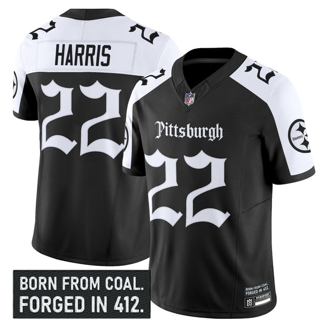 Men's Pittsburgh Steelers 'Gothic Steel City Edition' Vapor Limited Jersey - All Stitched Alternate Najee Harris