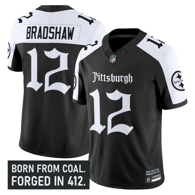 Men's Pittsburgh Steelers 'Gothic Steel City Edition' Vapor Limited Jersey - All Stitched Alternate Terry Bradshaw
