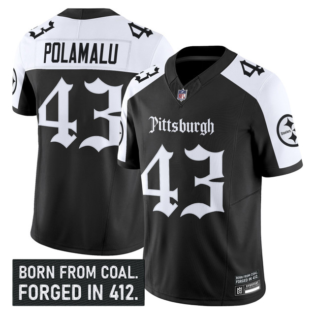 Men's Pittsburgh Steelers 'Gothic Steel City Edition' Vapor Limited Jersey - All Stitched Alternate Troy Polamalu
