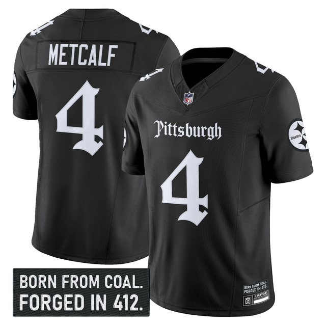 Men's Pittsburgh Steelers 'Gothic Steel City Edition' Vapor Limited Jersey - All Stitched Black DK Metcalf