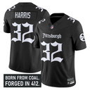 Men's Pittsburgh Steelers 'Gothic Steel City Edition' Vapor Limited Jersey - All Stitched Black T. Franco Harris