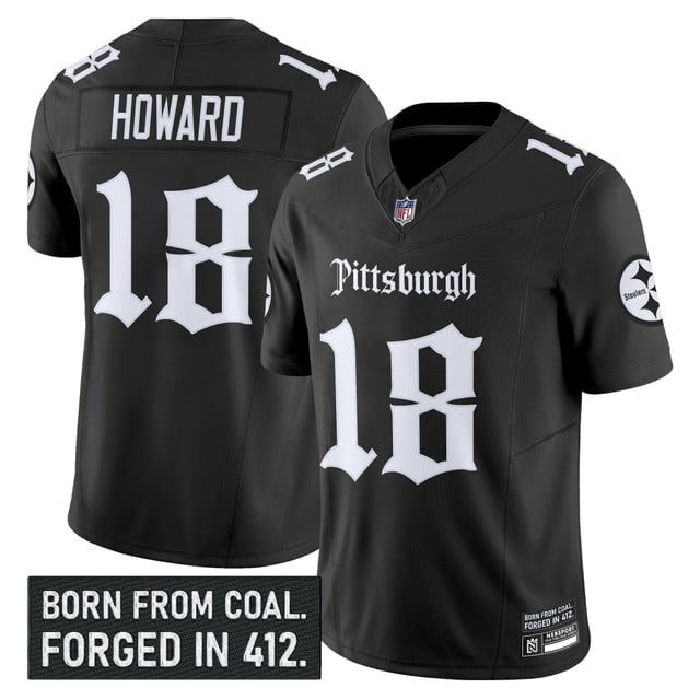 Men's Pittsburgh Steelers 'Gothic Steel City Edition' Vapor Limited Jersey - All Stitched Black Will Howard