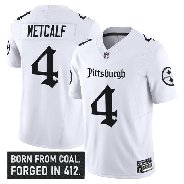 Men's Pittsburgh Steelers 'Gothic Steel City Edition' Vapor Limited Jersey - All Stitched White DK Metcalf