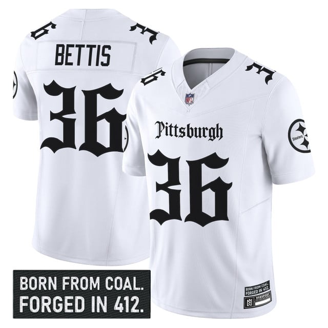 Men's Pittsburgh Steelers 'Gothic Steel City Edition' Vapor Limited Jersey - All Stitched White T. Franco Harris