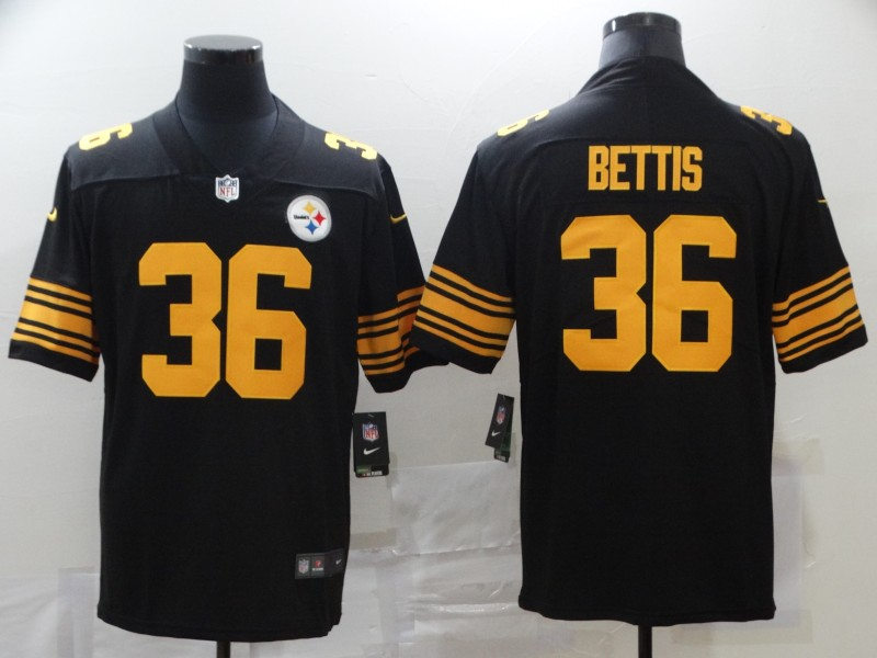 Men's Pittsburgh Steelers Retired Player #36 Jerome Bettis Nike Black Vapor Untouchable Elite Color Rush Jersey