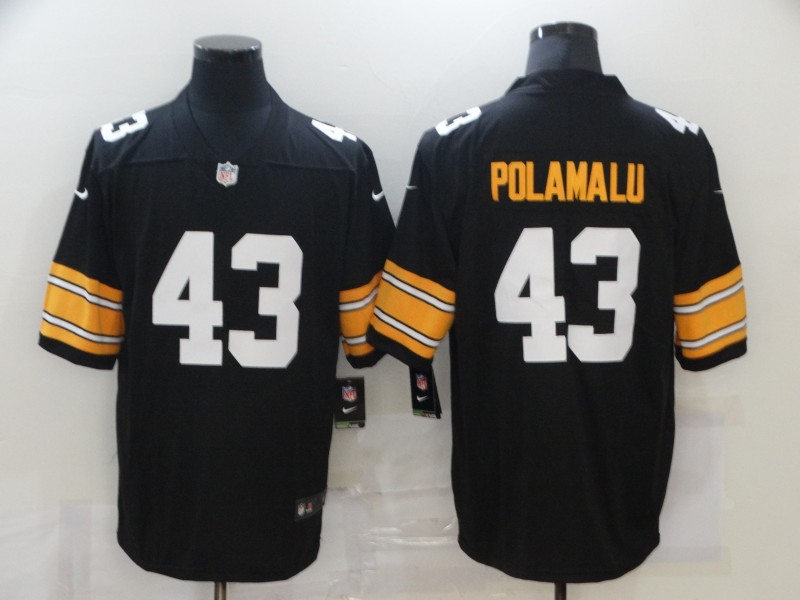 Men's Pittsburgh Steelers Retired Player #43 Troy Polamalu Nike Black Big Number Alternate Limited Jersey