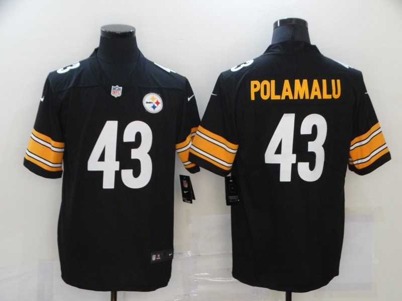 Men's Pittsburgh Steelers Retired Player #43 Troy Polamalu Nike Black Limited Football Jersey