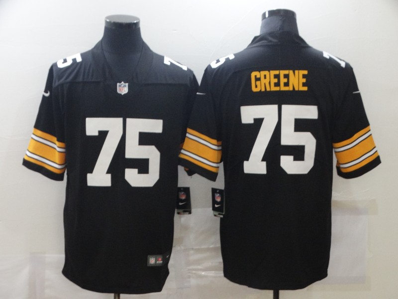 Men's Pittsburgh Steelers Retired Player #75 Joe Green Nike Black Alternate Football Jersey