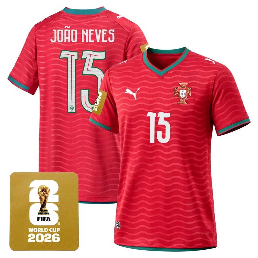 Men's Portugal 2026 World Cup National Team Jersey RED #15 JOAO NEVES