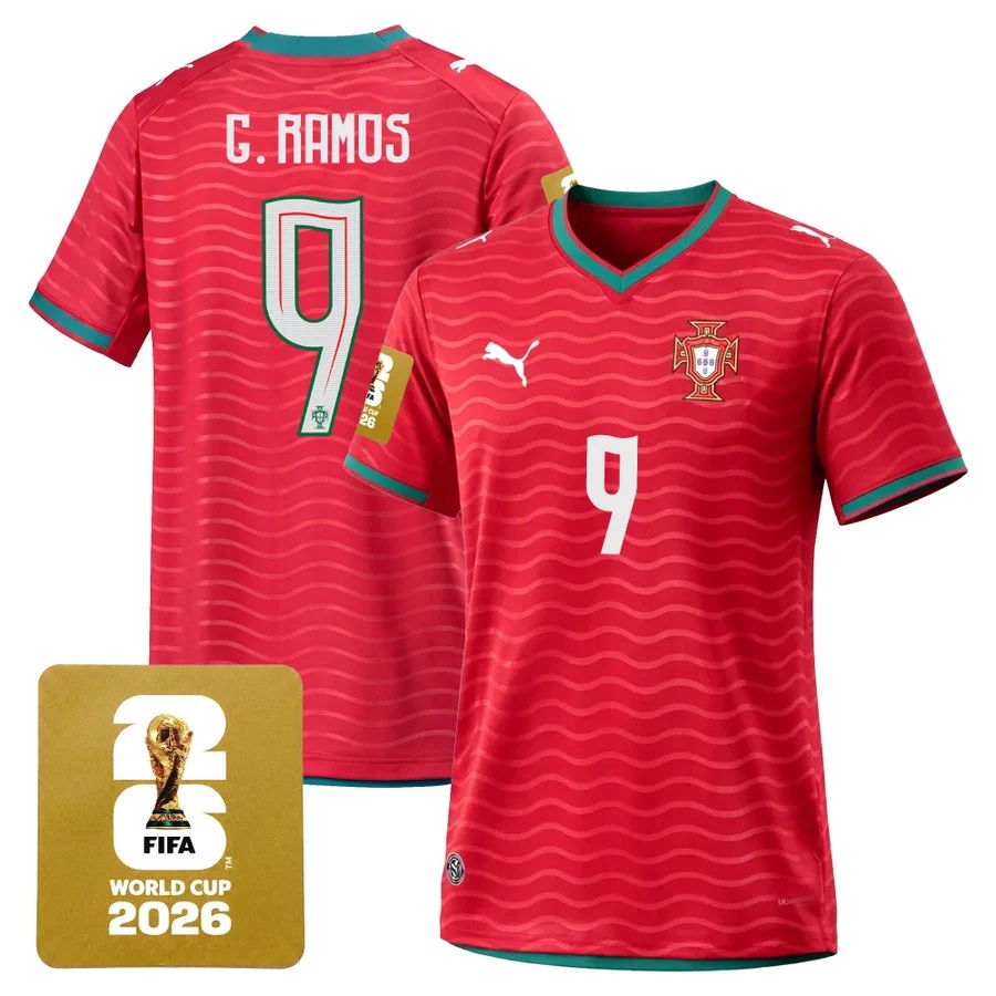 Men's Portugal 2026 World Cup National Team Jersey RED #9 GONCALO RAMOS