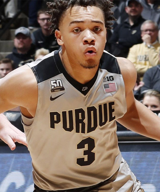 Men's Purdue Boilermakers #3 Carsen Edwards Nike Grey College Game Basketball Jersey