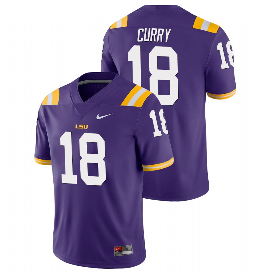 Men's Purple LSU Tigers Chris Curry Game College Football Jersey
