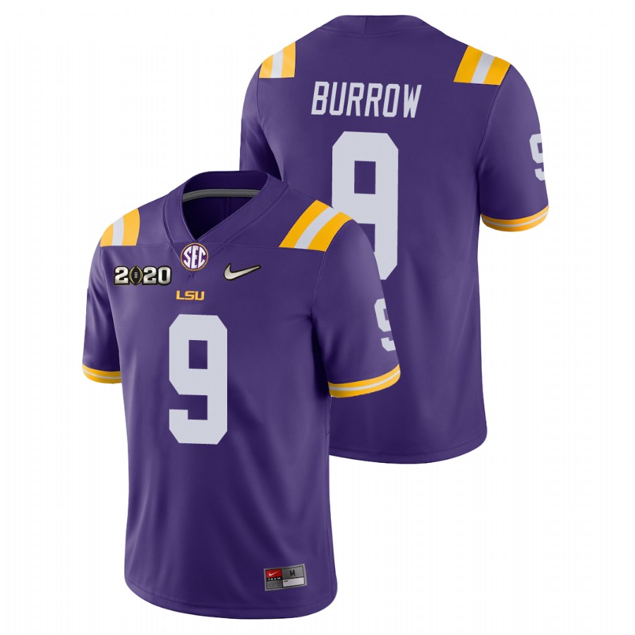 Men's Purple LSU Tigers Joe Burrow College Football Game Jersey