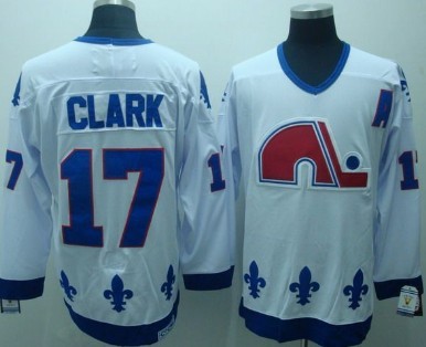 Men's Quebec Nordiques #17 Wendel Clark 1991-92 White CCM Vintage Throwback Jersey Stitched