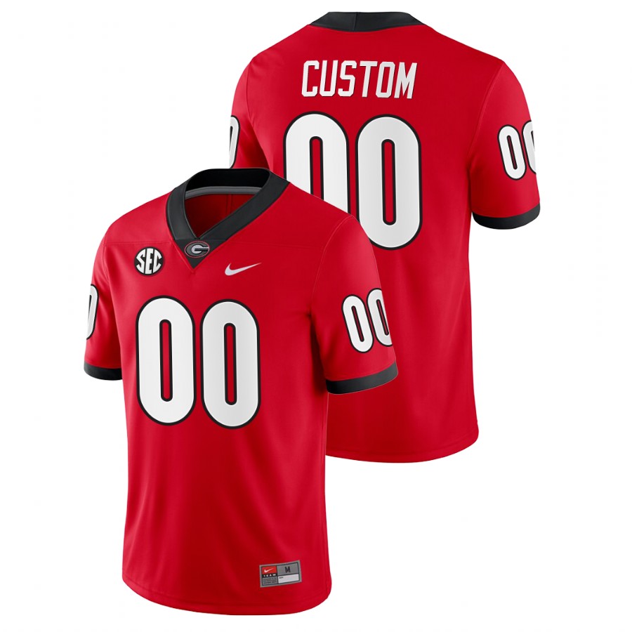 Men's Red Georgia Bulldogs Custom College Football Home Game Jersey